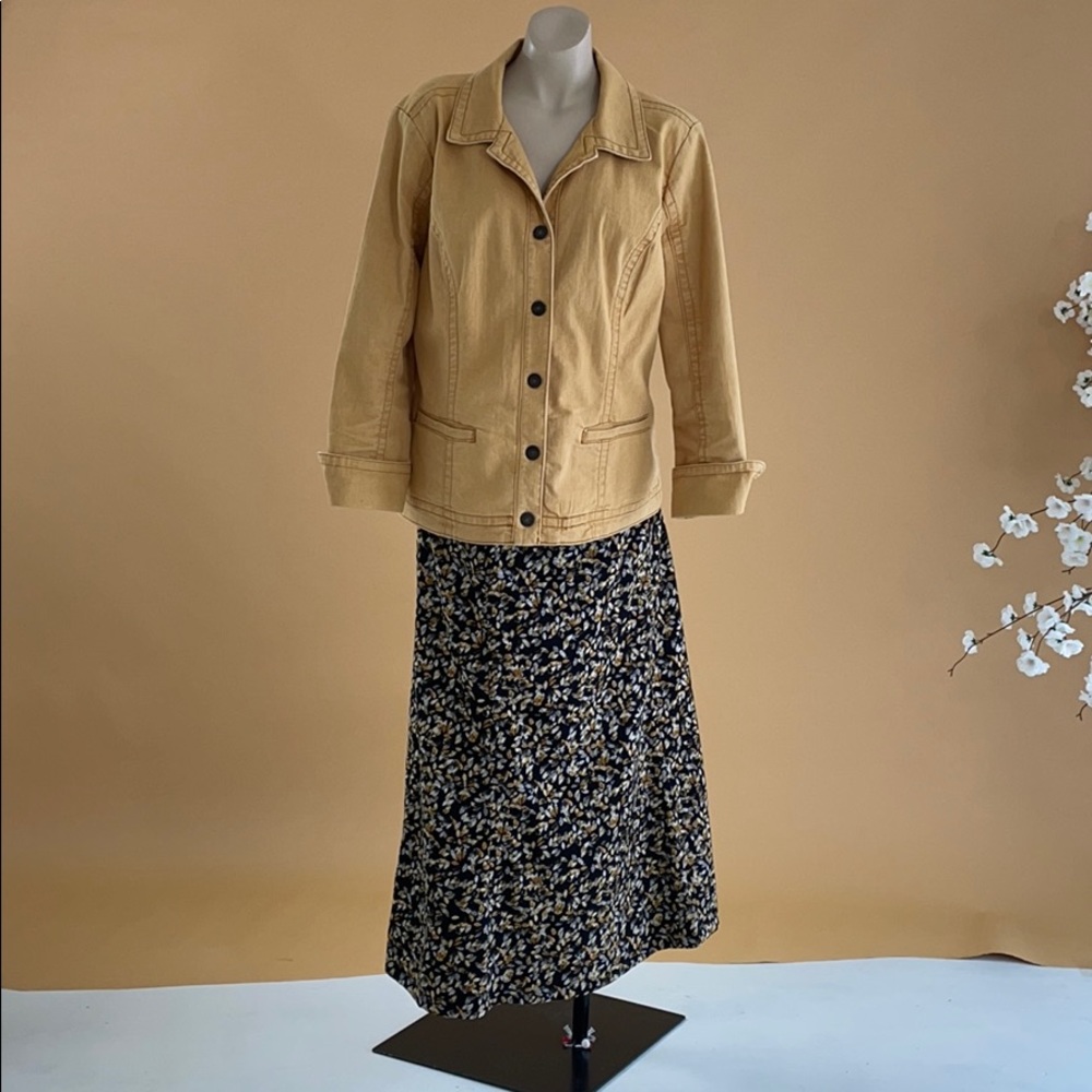 Christopher & Banks Yellow Jacket + Skirt